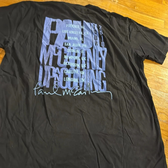 2010 PAUL MCCARTNEY Tour T-shirt Black Double Sided Short Sleeve international - Picture 4 of 7